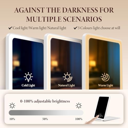 Zemmys Foldable Travel Makeup Mirror with 75 Electric Display