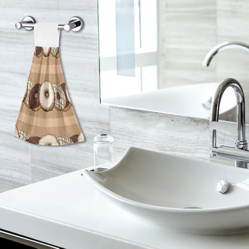 Seamless Donut Kitchen Hand Towels Set of 2