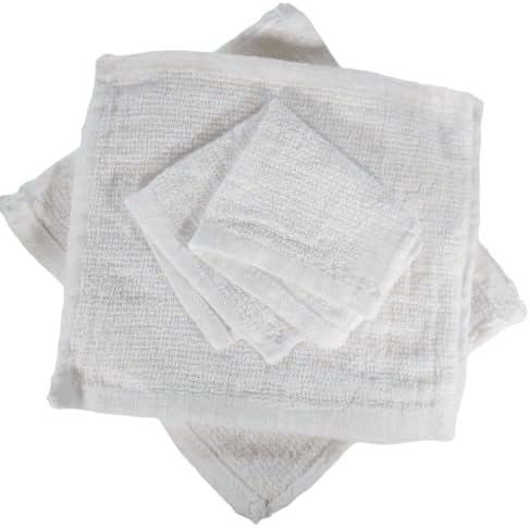 Economy 7x6 Washcloths - Soft Thin Reusable Terry Cloth Set