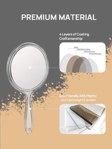 OMIRO Hand Mirror with 3X Magnification Double-Side Compact Durable