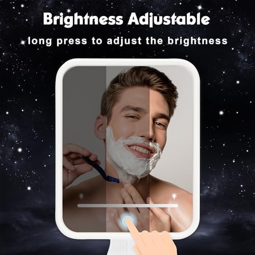 Fandenoni Heated Shower Mirror - Anti-Fog Rechargeable LED Shaving Mirror