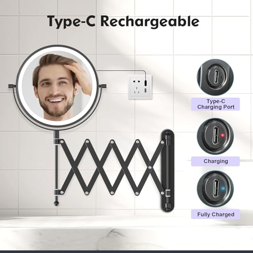 FASCINATE Wall-Mounted Reusable 8-10x Magnifying Mirror