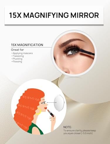Macaki 6-Inch 15X Magnifying Mirror