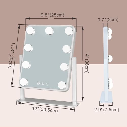 Hollywood Vanity Mirror with Lights - 10X Magnification Smart Touch Control