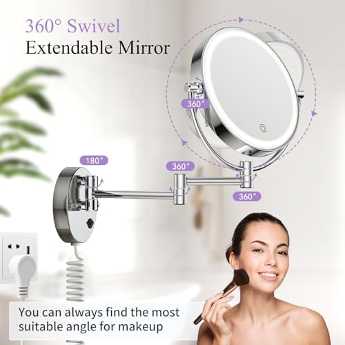 Wall-Mounted Double-Sided Makeup Mirror