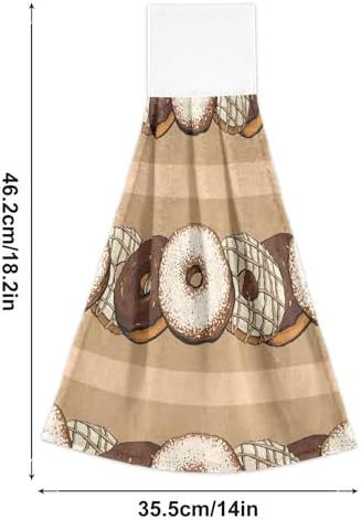 Seamless Donut Kitchen Hand Towels Set of 2