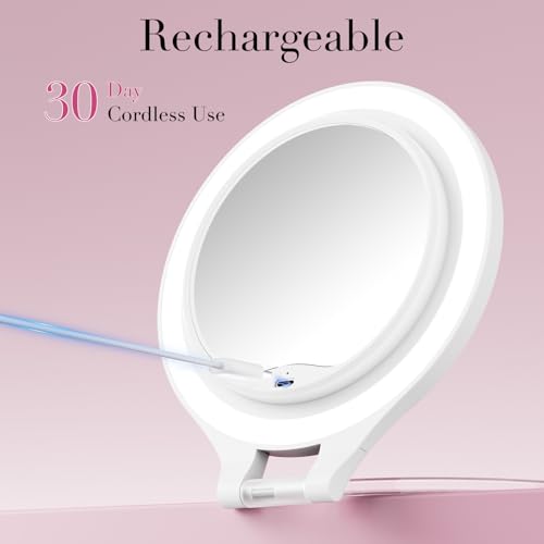 Magnifying Mirror with Light 10X1X Double Sided Travel Mirror