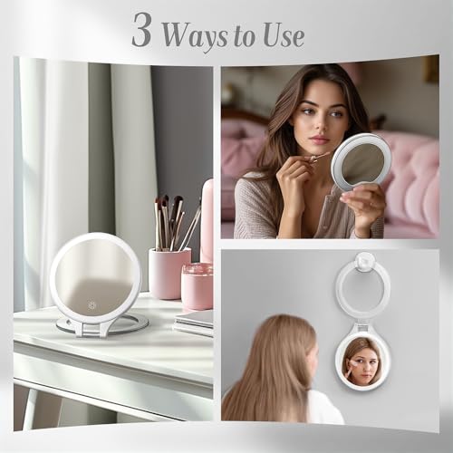 Luxspire 10x Double Sided Makeup Mirror with Light
