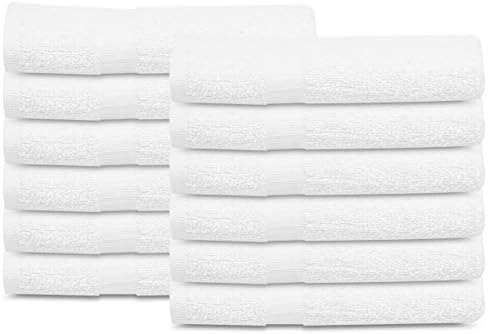 Quick-Dry 12-Piece White Bath Towels