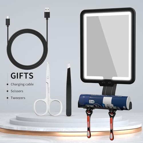 Fog-Free Heated Shower Mirror with Storage for Shaving