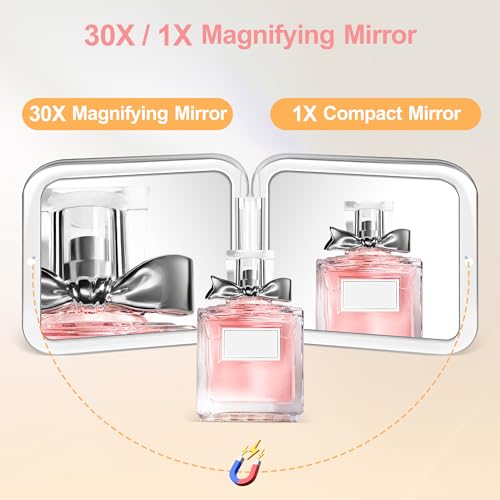 MIYADiva Compact Mirror with 30X Magnification for Travel
