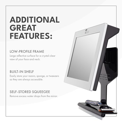 Fog-Free Shower Mirror with Squeegee