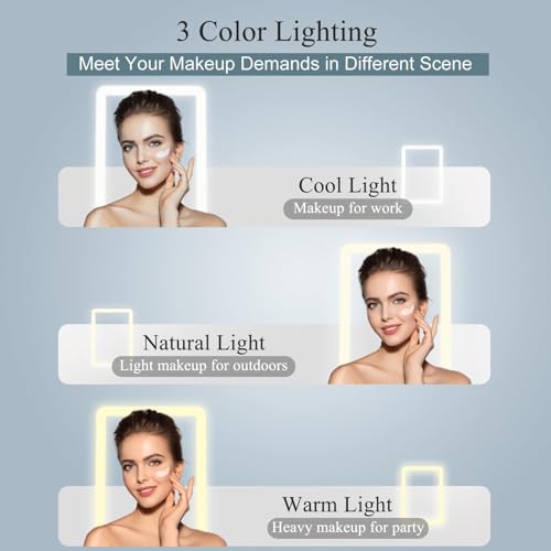 FUNTOUCH Rechargeable Travel Makeup Mirror with 72 LED Lights