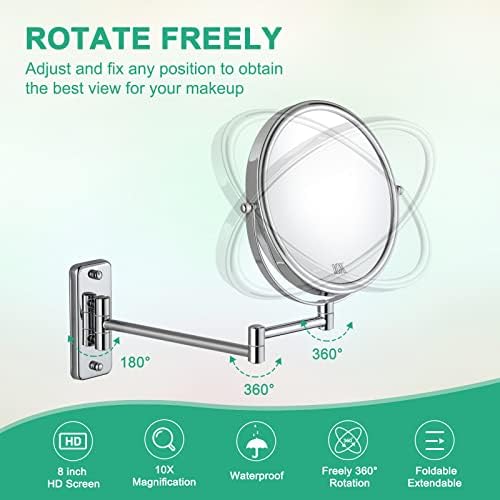 Easy to Use 8-Inch Vanity Magnifier