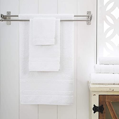 Qute Home Premium 4-Piece Fiber Washcloth Set for Bathroom Turkish Cotton