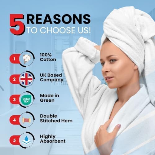 Luxury Soft 100 Ring-Spn Cotton Bath Towels Set