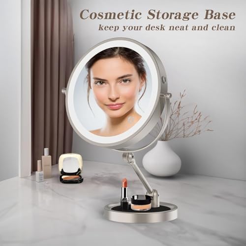 9 Magnifying Makeup Mirror Rechargeable with Lighted Features