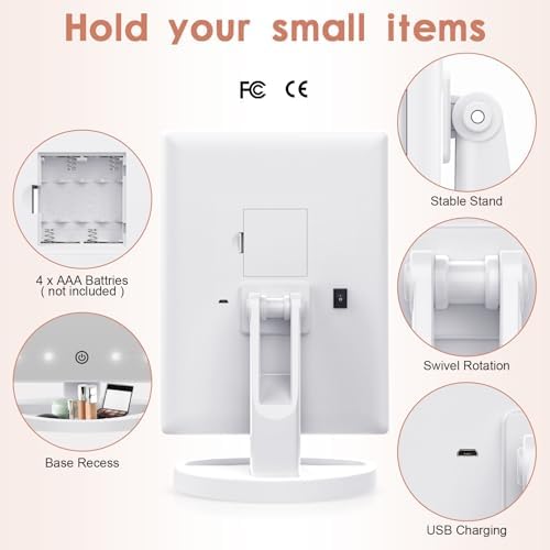 Amplified Vanity Mirror with 21 LED aturaL Light 180 Rotatable 3X2X magnification