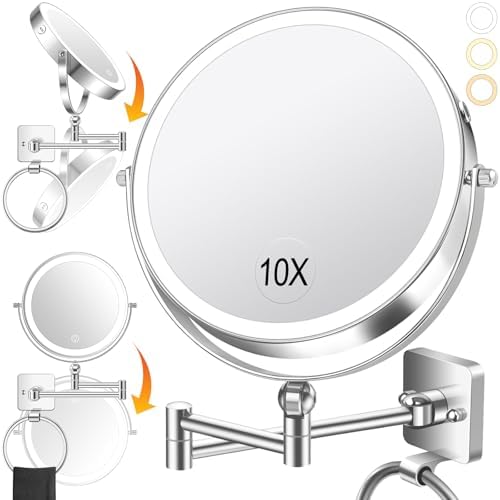 Wall-Mounted 360-Degree Adjustable Makeup Mirror