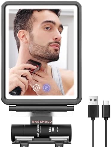 EASEHOLD Fogless Shaving Mirror with 5000mAh Rechargeable Led