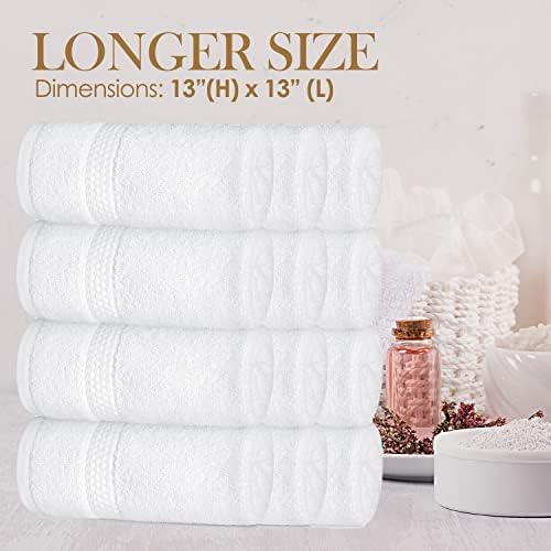 Elaine Karen 13x13 White Cotton Washcloth Set