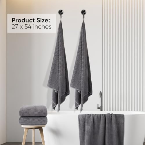 HOMEXCELBath Towels Set 4 27x54 Ultra Soft-absorbent Lightweight grey
