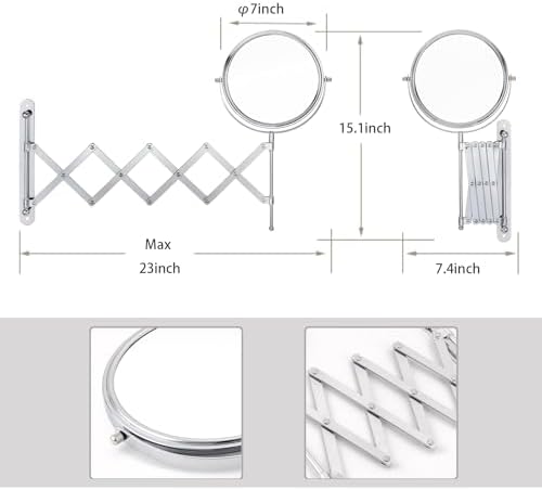 WELL W LINK 7-inch Wall-Mounted Makeup Mirror