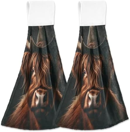 Ultra Soft Scottish Highland Cow Kitchen Towels