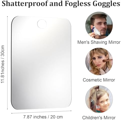 Anti-Fog Unbreakable Travel Shower Mirror for Men