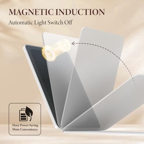 Zemmys Foldable Travel Makeup Mirror with 75 Electric Display