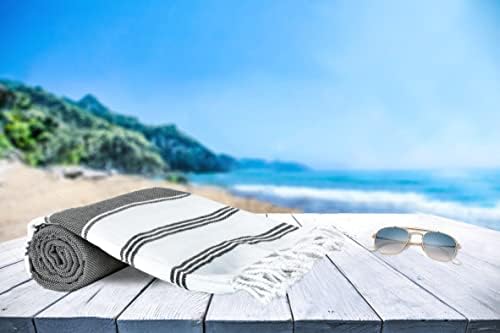 6 Count Nautical Stripe Cotton Beach Towels