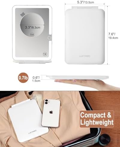 Travel Makeup Mirror with Lights