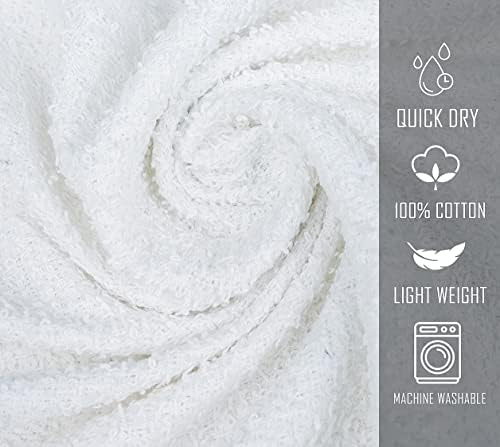 12-Piece Bulk 20x40 White Bath Towels - Eco-Friendly Cotton - Quick-Drying Durable