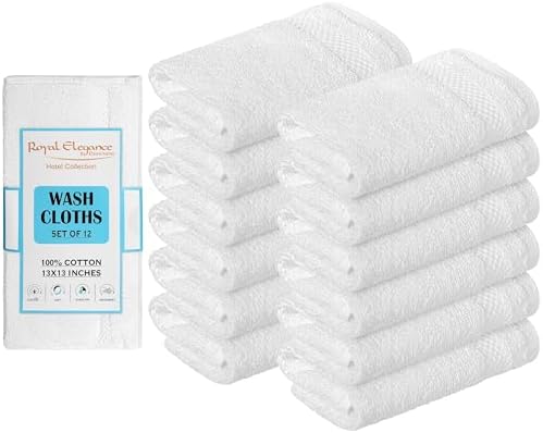 Elaine Karen 13x13 White Cotton Washcloth Set