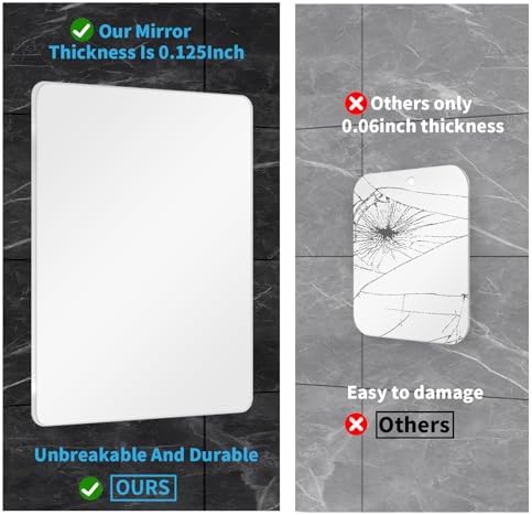 EUAIAJ Shaving Grooming Mirror 103x79in Frosted Easy Install