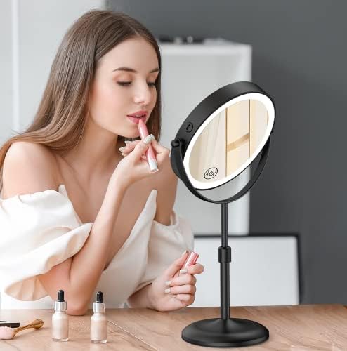 Lighted Makeup Mirror with 3 Lights Magnetic Base