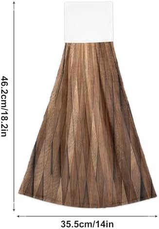 Vertical Rhomb Wooden Cubes Kitchen Hanging Hand Towels 2 Pair