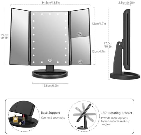 FOVEO Tri-fold Vanity Mirror