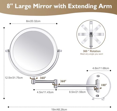 1X15X Wall Mounted Makeup Mirror