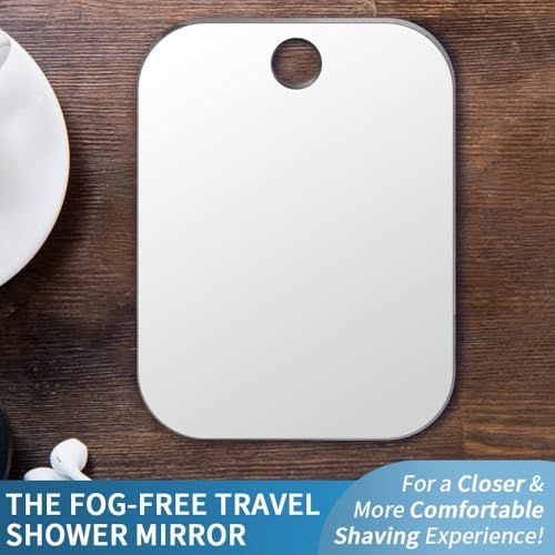 SAFEE MRROR Shaving Mirror No Fog 6x8 inches Travel-Friendly
