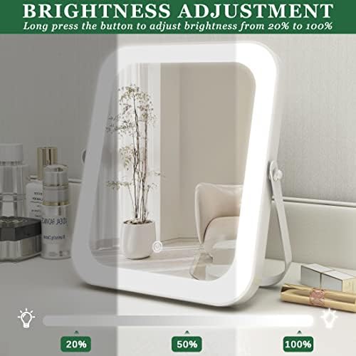 Sturdy 8x10 Vanity Mirror with Dusk-to-Dawn Dimmable Light