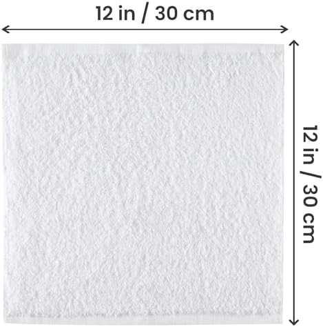 Utopia 24-Pack White Cotton Washcloths for Home Gym