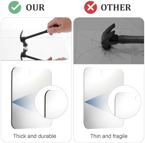 Anti-Fog Unbreakable Travel Shower Mirror for Men