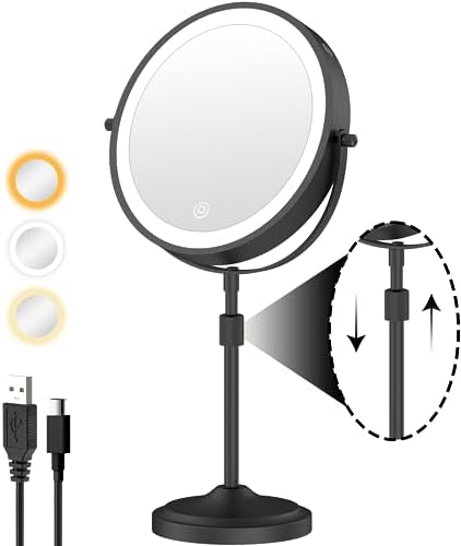 9 Lighted Makeup Mirror with 1X 10X Magnifying Vanity Mirror