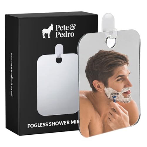 Perfect for Shower Grooming Anti-Fog Shave Mirror by Pete Pedro