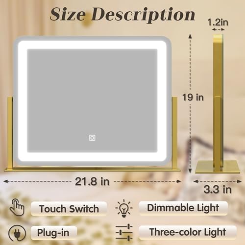 Gold Vanity Mirror with Lights
