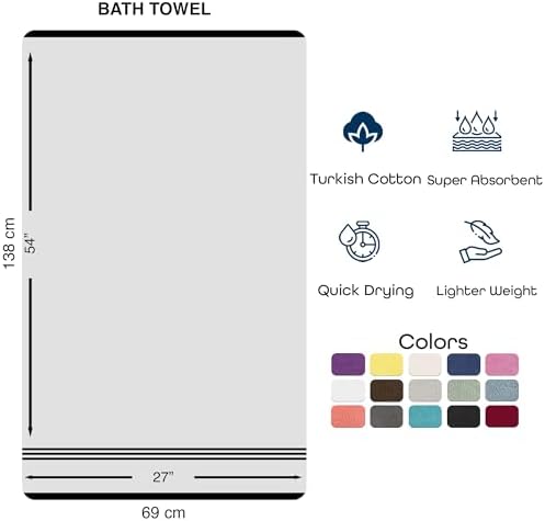 Luxurious Turkish Cotton Bath Towels