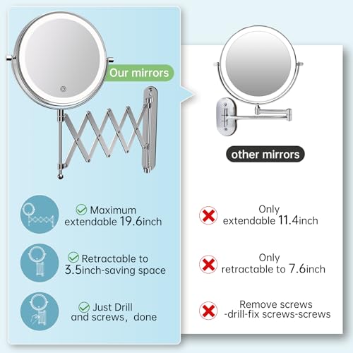 Vibrant 8-10X Wall-Mounted Makeup Mirror