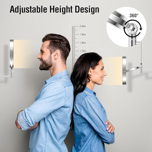 Wall-Mounted 360-Degree Adjustable Makeup Mirror