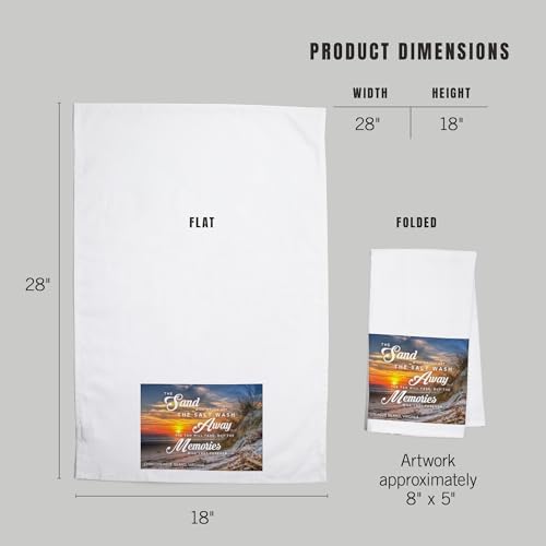 Lantern Press Beach Essentials Sunset at Chincoteague 100 Cotton Tea Towel